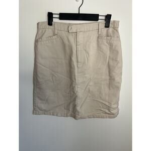 VTG Eddie Bauer Women's 12 White Corduroy Cotton Skirt Pockets Short 90's Y2K